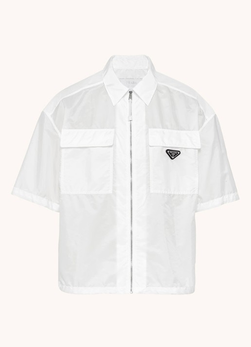 Prada Oversized fit overhemd met borstzakken - voorkant 4 wit