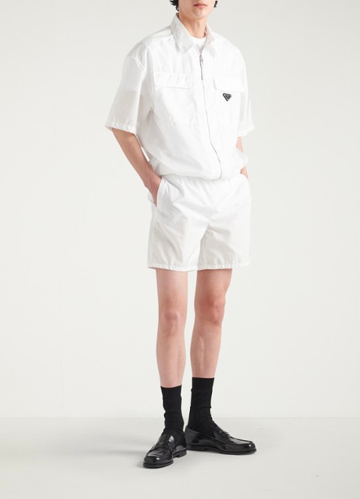 Prada Oversized fit overhemd met borstzakken - voorkant 5 wit