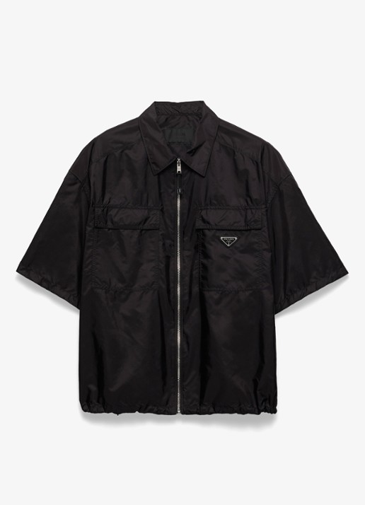 Prada Oversized fit overhemd met borstzakken - voorkant zwart