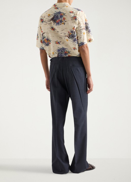 Prada Oversized fit overhemd met tropische print - achterkant 5 creme