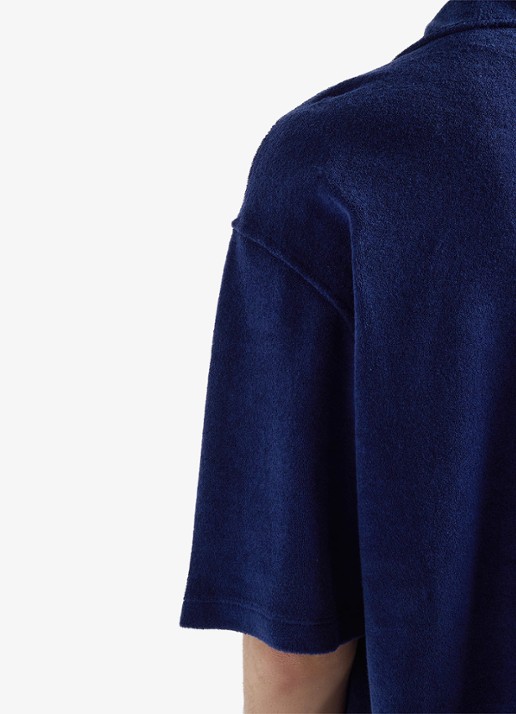 Prada Oversized fit overhemd van badstof - detail 3 blauw