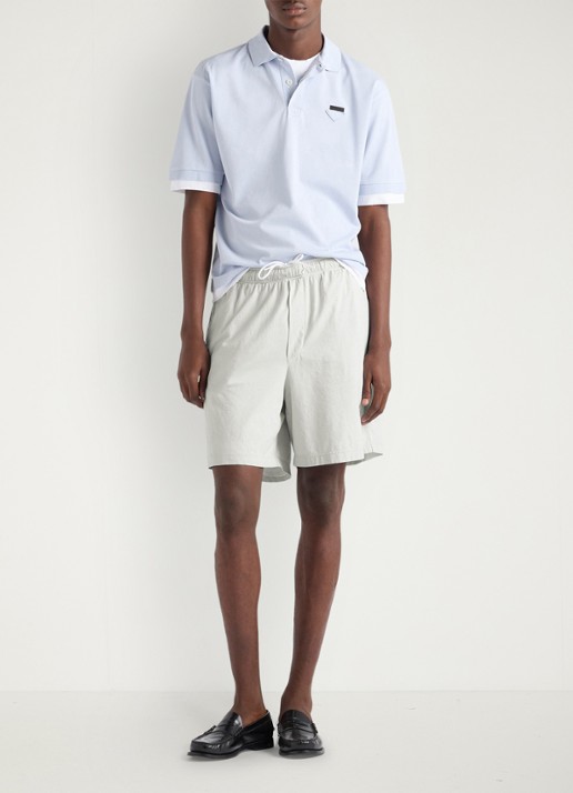 Prada Oversized fit polo met contrast - voorkant 5 lichtblauw