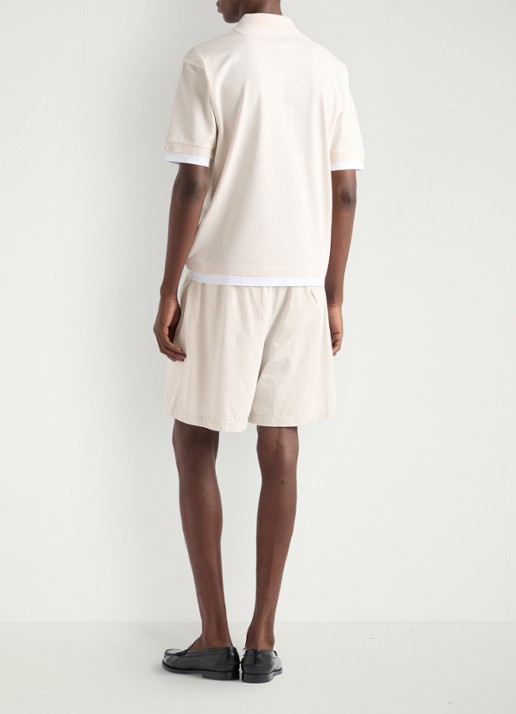 Prada Oversized fit polo met contrast - achterkant beige