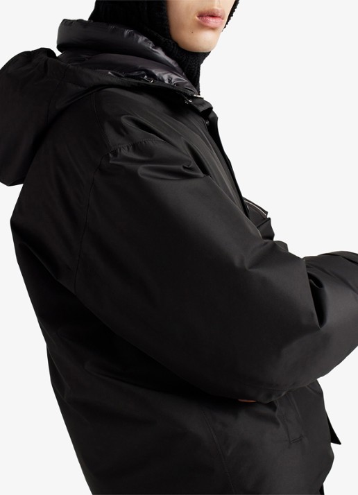 Prada Oversized gewatteerde jas met donsvulling en ritszakken - detail 5 zwart