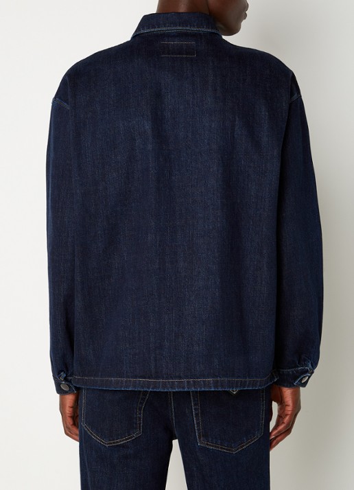 Prada Oversized overhemd van denim met logo - achterkant 4 indigo