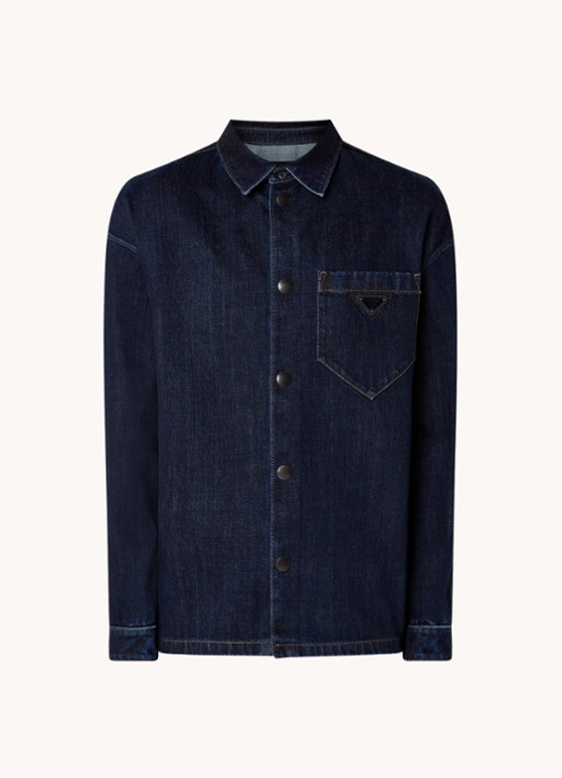 Prada Oversized overhemd van denim met logo