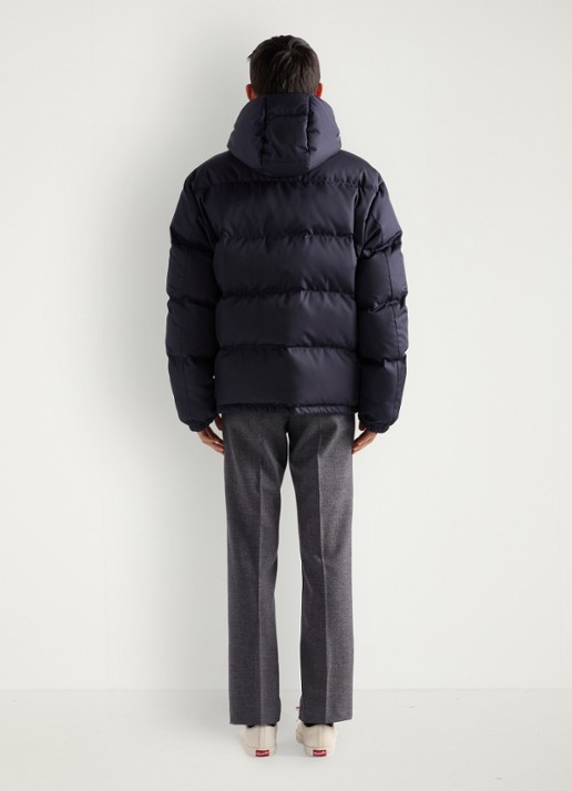 Prada Oversized puffer jack met donsvulling - achterkant 5 donkerblauw