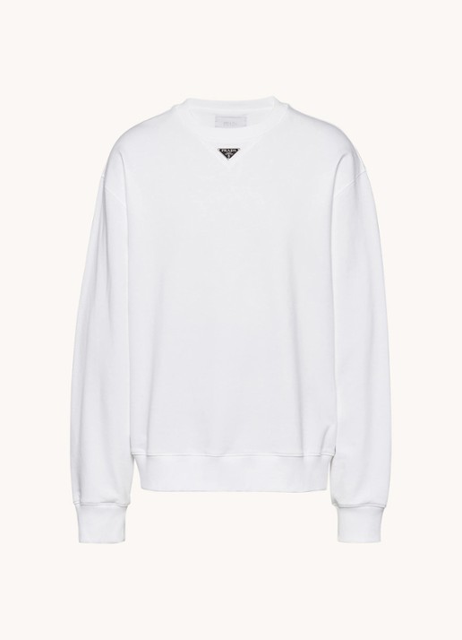 Prada Oversized sweater met logo - voorkant wit