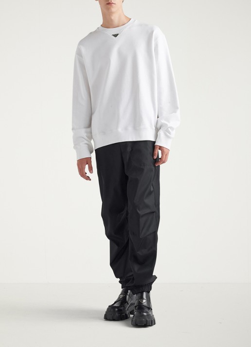 Prada Oversized sweater met logo - voorkant 2 wit