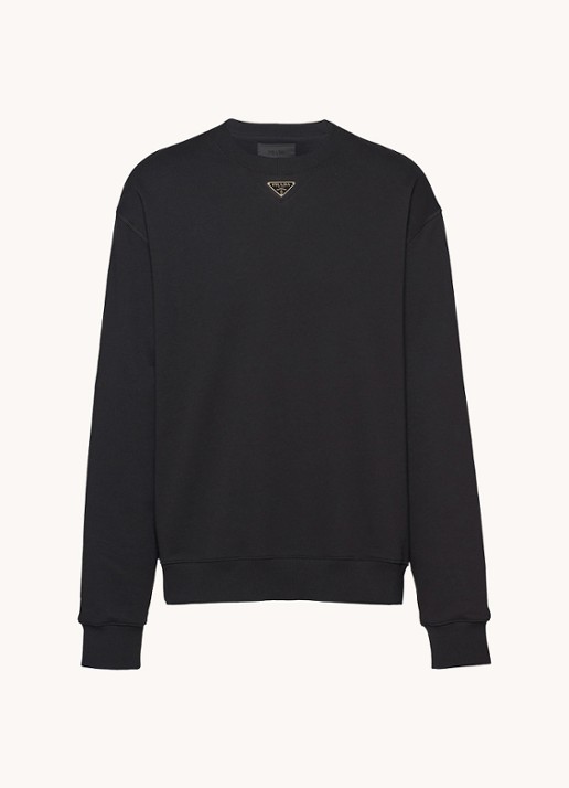 Prada Oversized sweater met logo - voorkant 4 zwart
