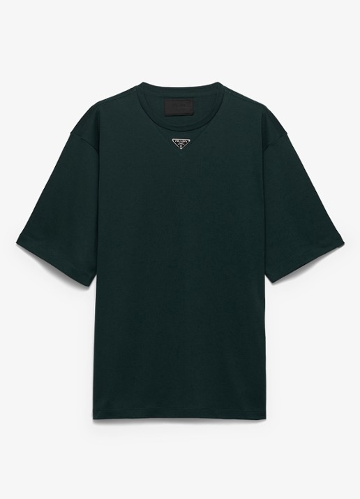 Prada Oversized T-shirt met logo - detail 4 groen
