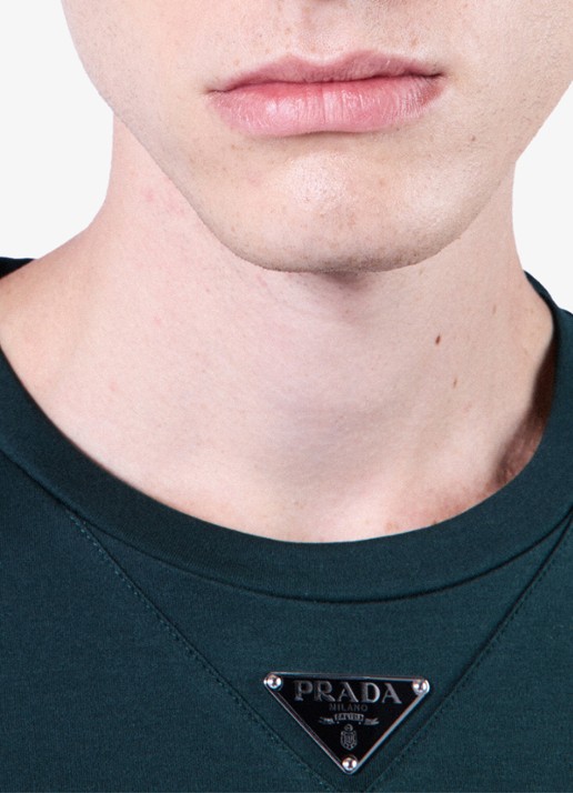 Prada Oversized T-shirt met logo - detail 5 groen