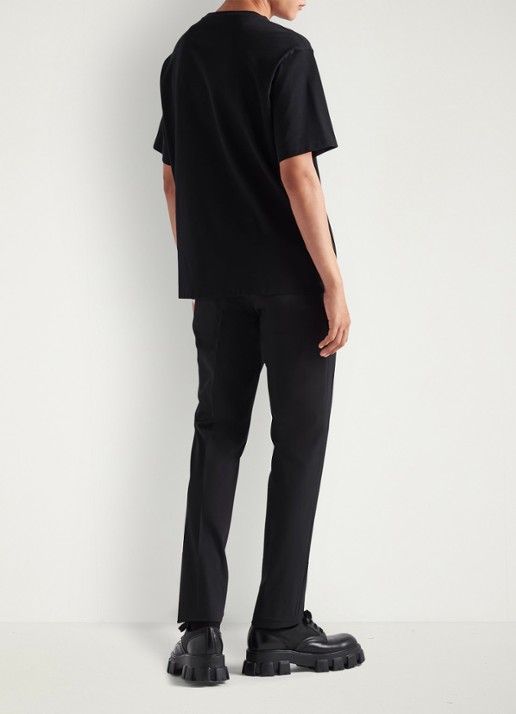 Prada Oversized T-shirt met logo - achterkant zwart