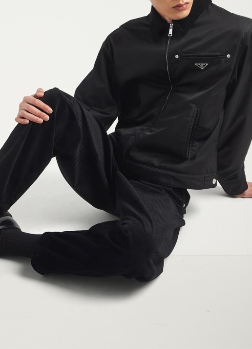 Prada Pantalon van corduroy - detail 4 zwart