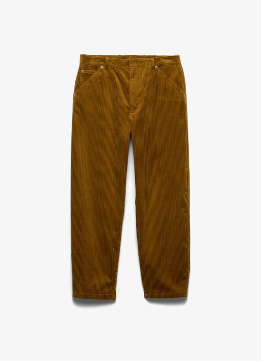 Prada Pantalon van corduroy - voorkant okergeel