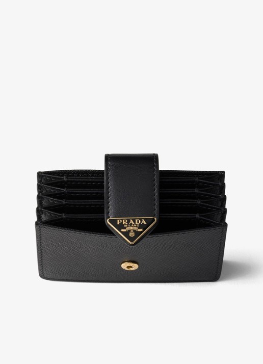 Prada Pasjeshouder van kalfsleer - voorkant 3 zwart