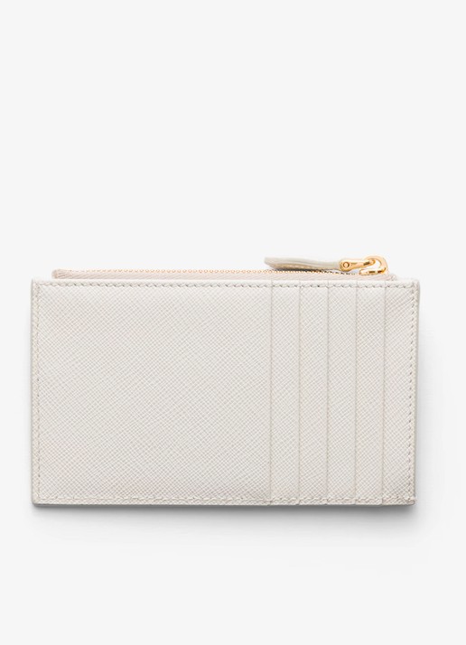 Prada Pasjeshouder van kalfsleer - voorkant 3 wit