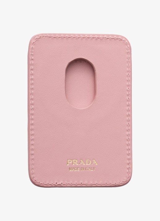 Prada Pasjeshouder van kalfsleer - voorkant 3 roze