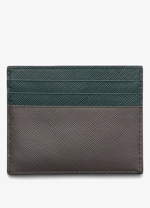 Prada Pasjeshouder van leer met logo - voorkant 2 grijs