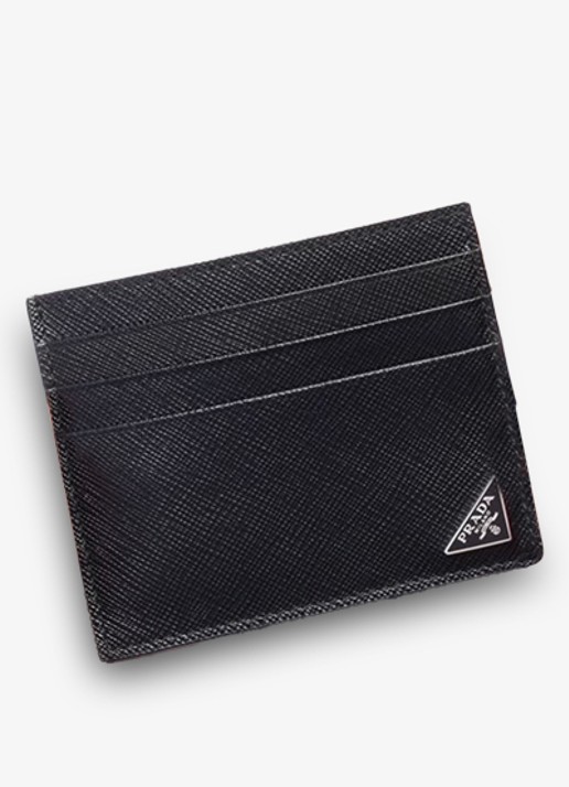 Prada Pasjeshouder van leer - detail zwart