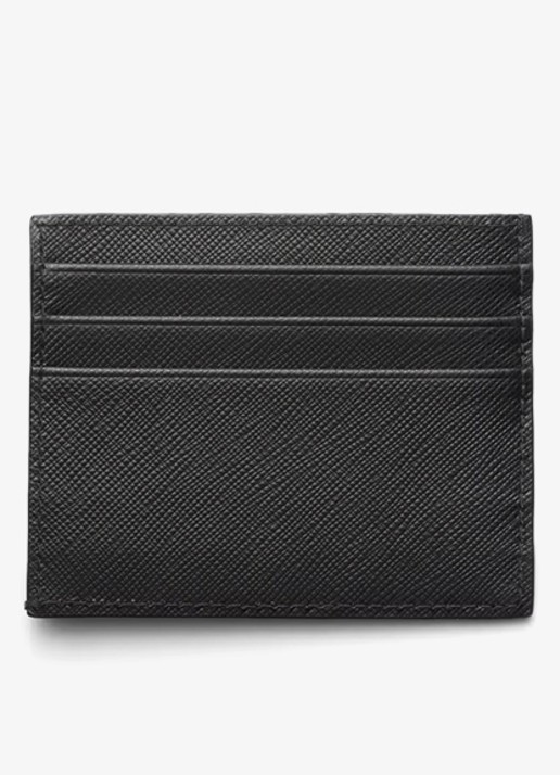 Prada Pasjeshouder van leer - voorkant 5 zwart