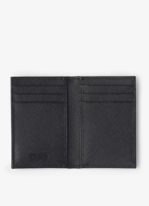 Prada Pasjeshouder van leer - voorkant 5 zwart