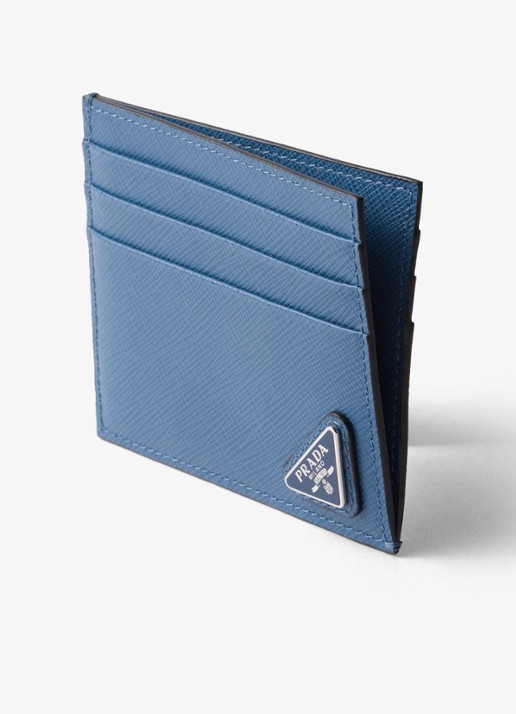 Prada Pasjeshouder van leer - voorkant 3 blauw