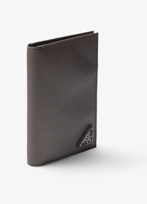 Prada Paspoortetui van kalfsleer - detail 4 grijs