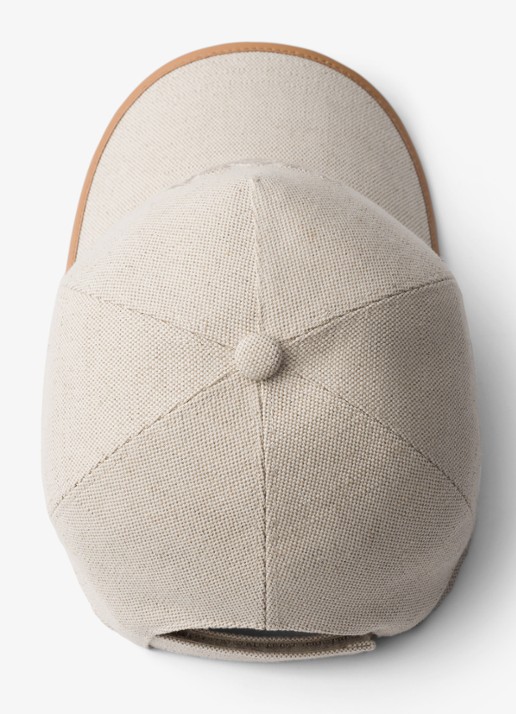 Prada Pet met logo en leren details - detail 2 gebroken wit