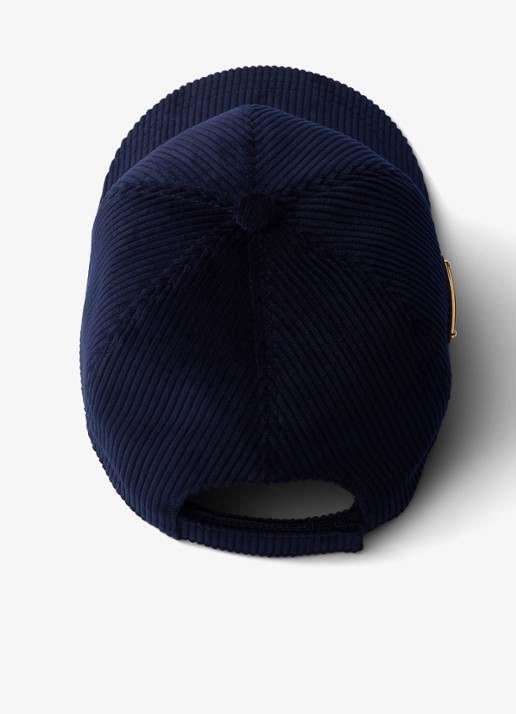 Prada Pet van corduroy - voorkant 2 donkerblauw