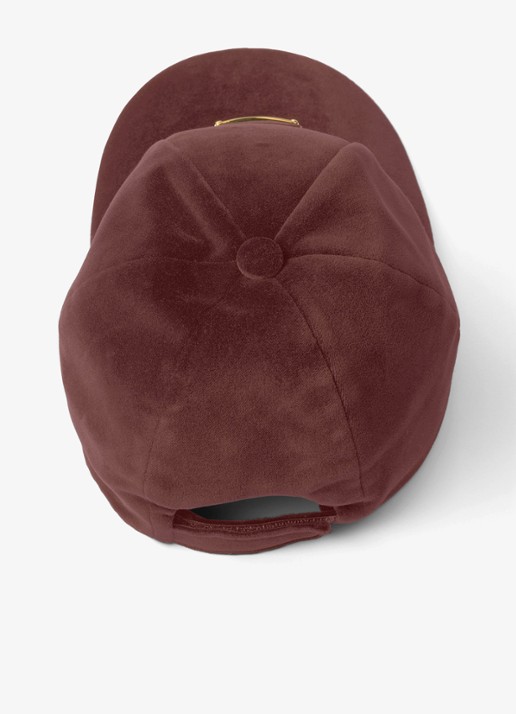 Prada Pet van fluweel met logo - detail 2 oudroze