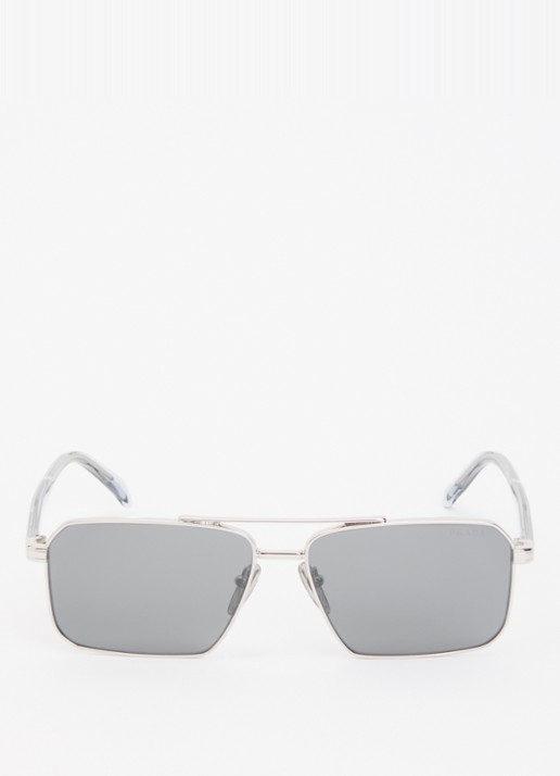 Prada Piloten zonnebril PR A57S - detail zilver