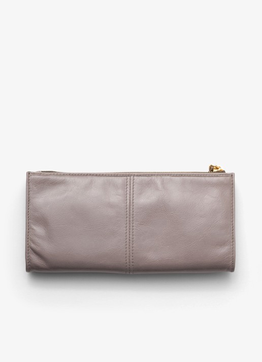 Prada Portemonnee van kalfsleer met logo - achterkant 4 taupe