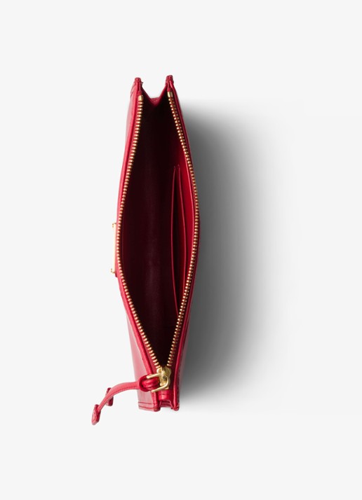 Prada Portemonnee van kalfsleer met logo - voorkant 2 rood