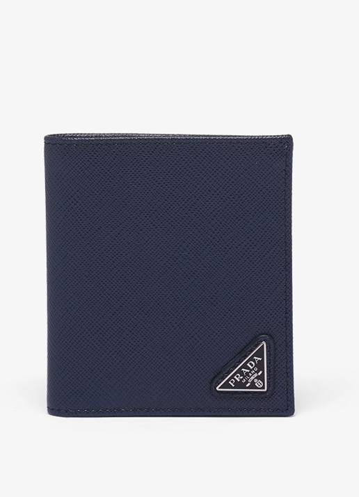 Prada Portemonnee van kalfsleer - voorkant 5 donkerblauw