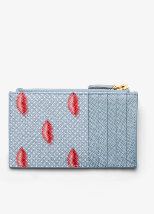 Prada Portemonnee van leer - voorkant 2 lichtblauw