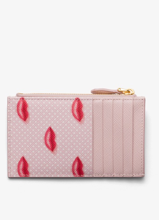 Prada Portemonnee van leer - voorkant 2 oudroze