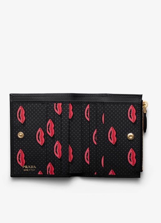 Prada Portemonnee van leer - voorkant 4 zwart