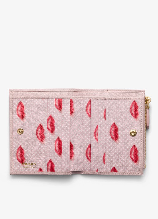 Prada Portemonnee van leer - voorkant 2 oudroze