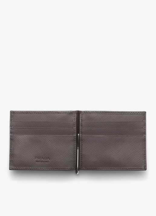 Prada Portemonnee van leer - voorkant 4 grijs