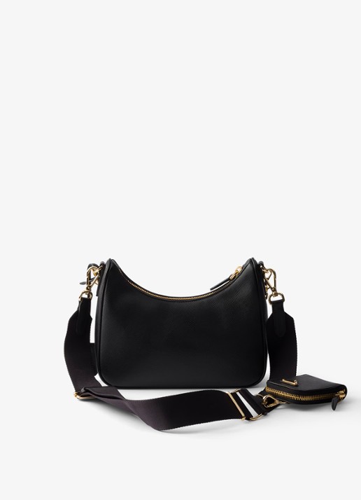 Prada Prada Re-Edition 2005 crossbodytas van leer - achterkant 5 zwart