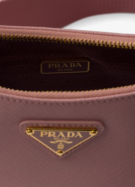 Prada Prada Re-Edition 2005 crossbodytas van leer - detail 4 lichtroze