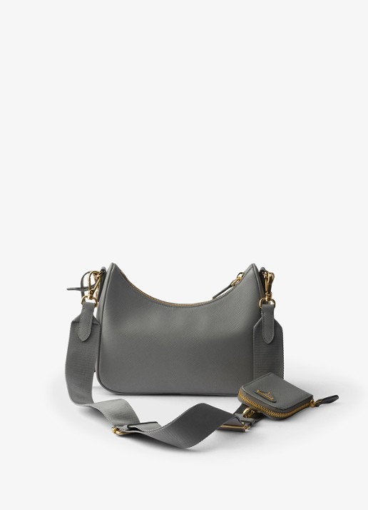 Prada Prada Re-Edition 2005 crossbodytas van leer - achterkant 5 grijs