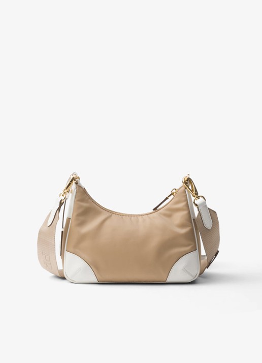 Prada Prada Re-Edition 2005 Re-Nylon crossbodytas met leren details - achterkant 5 donkerbeige