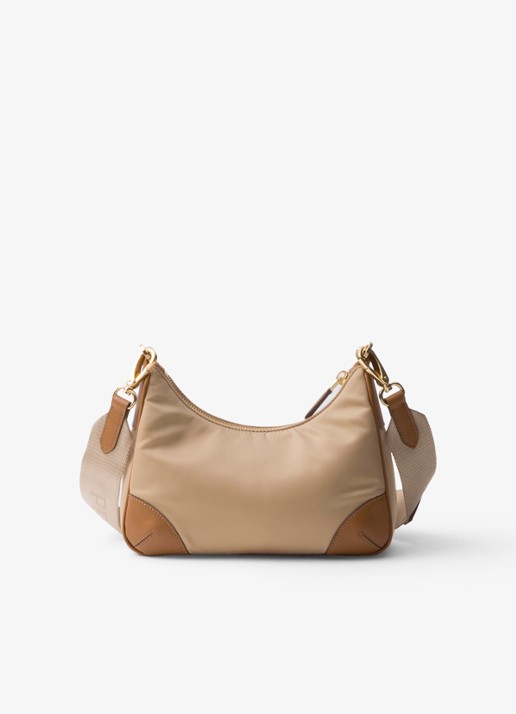 Prada Prada Re-Edition 2005 Re-Nylon crossbodytas met leren details - achterkant lichtbruin
