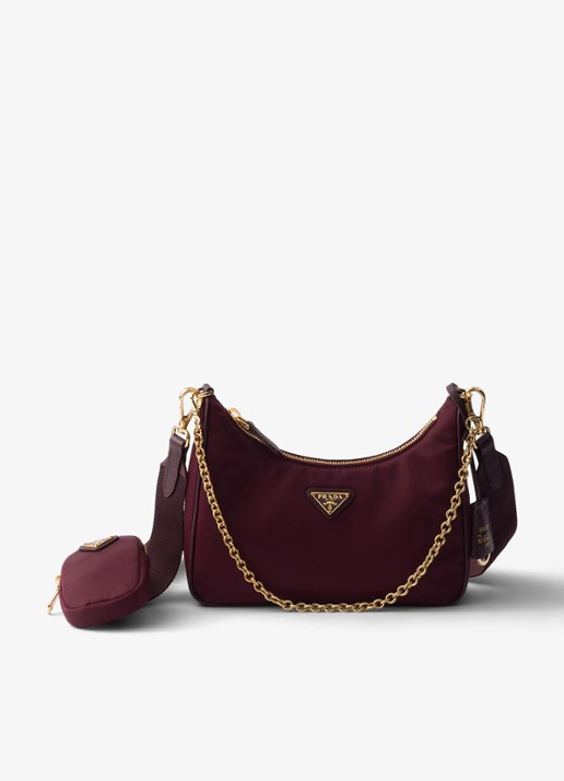 Prada Prada Re-Edition 2005 Re-Nylon crossbodytas met leren details