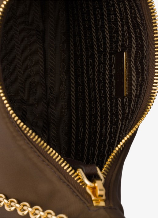 Prada Prada Re-Edition 2005 Re-Nylon crossbodytas met leren details - detail 5 donkerbruin