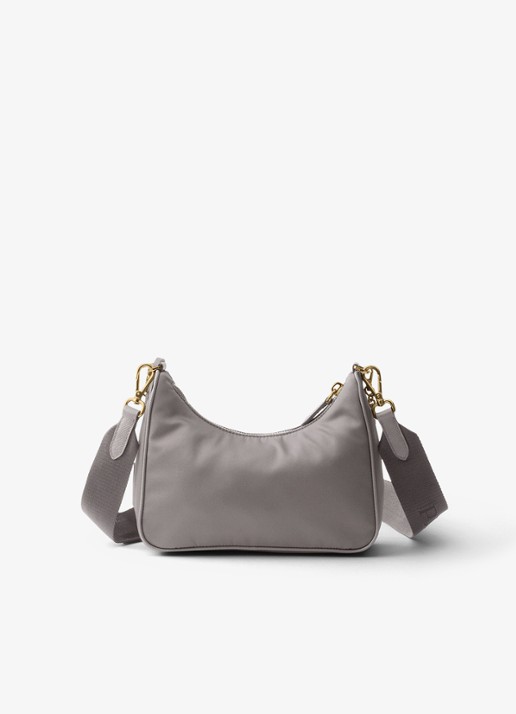 Prada Prada Re-Edition 2005 Re-Nylon crossbodytas met leren details - achterkant 5 middengrijs