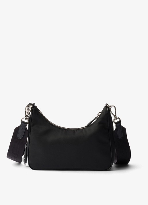 Prada Prada Re-Edition 2005 Re-Nylon crossbodytas met leren details - achterkant zwart