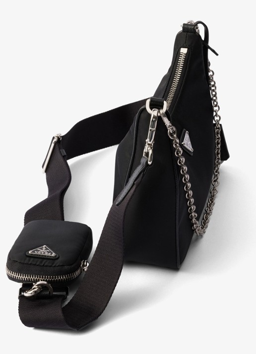 Prada Prada Re-Edition 2005 Re-Nylon crossbodytas met leren details - detail 2 zwart